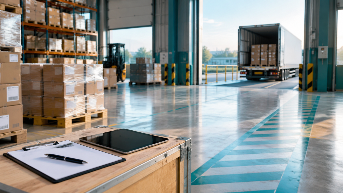 A clean warehouse loading dock